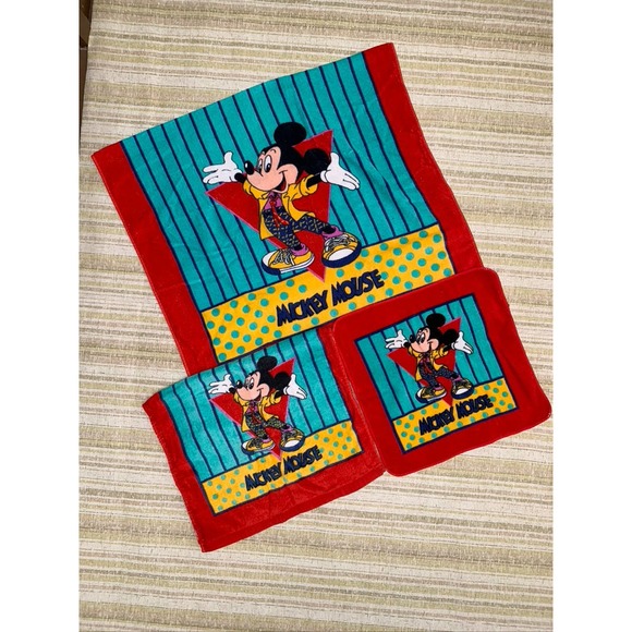 1980s Jofranco Disney Mickey Mouse Towel Set - Picture 1 of 11